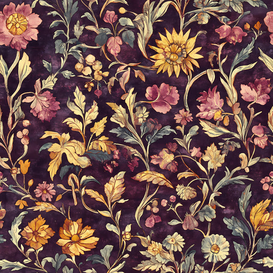 Autumn Oak And Berry Pattern 3 Quilting Cotton Fabric