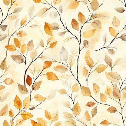 Autumn Watercolor Pattern 14 Quilting Cotton Fabric