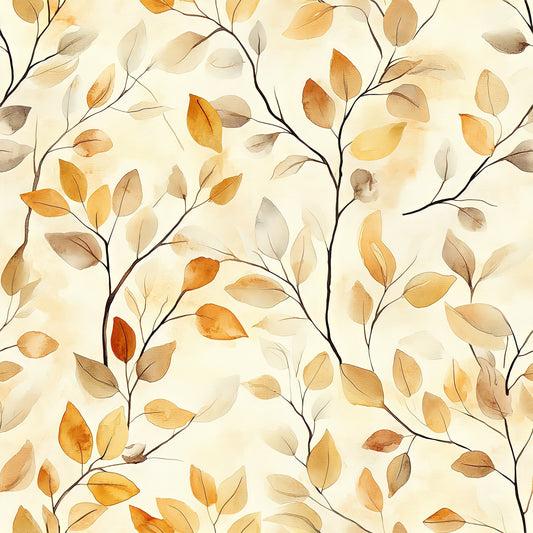 Autumn Watercolor Pattern 14 Quilting Cotton Fabric