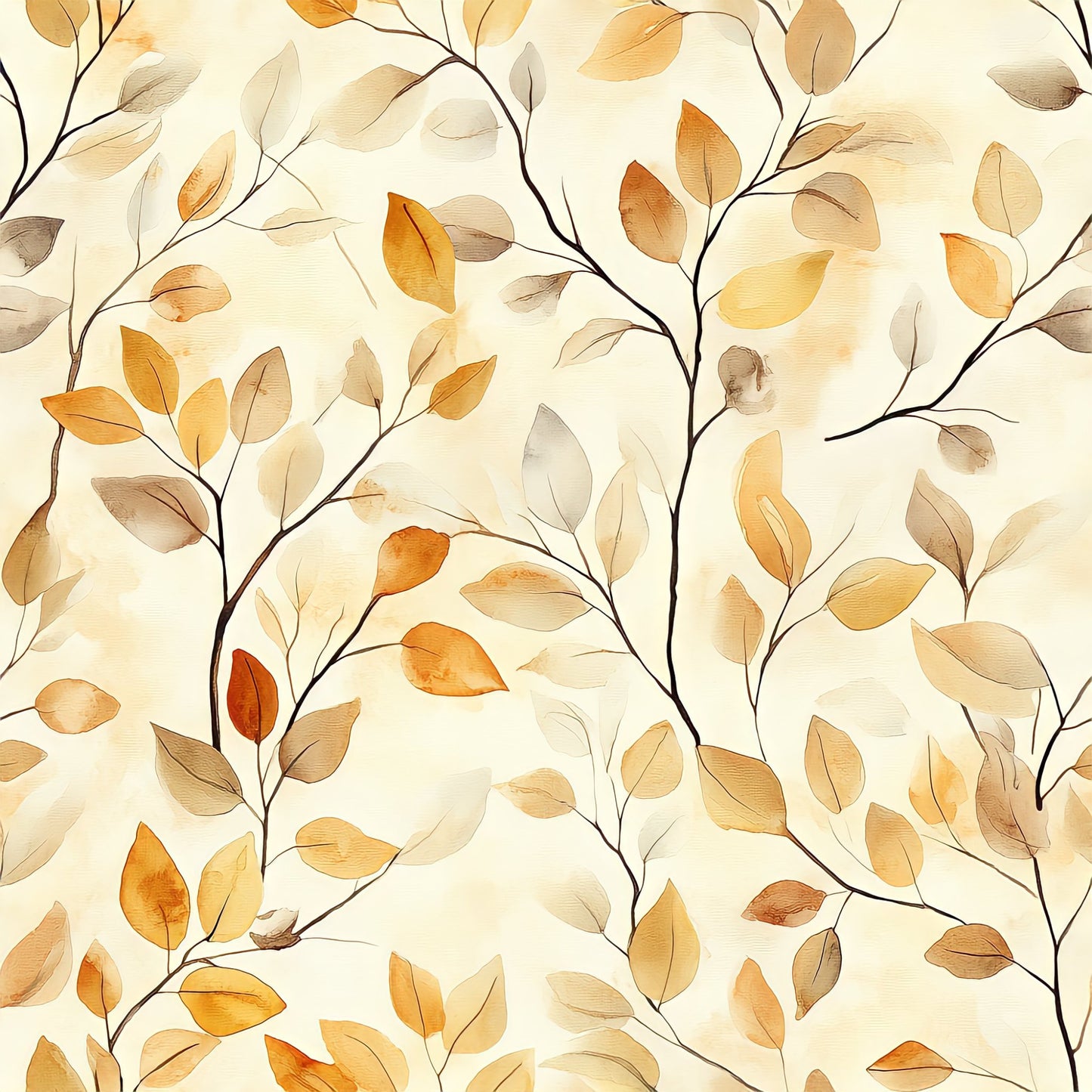 Autumn Watercolor Pattern 14 Quilting Cotton Fabric