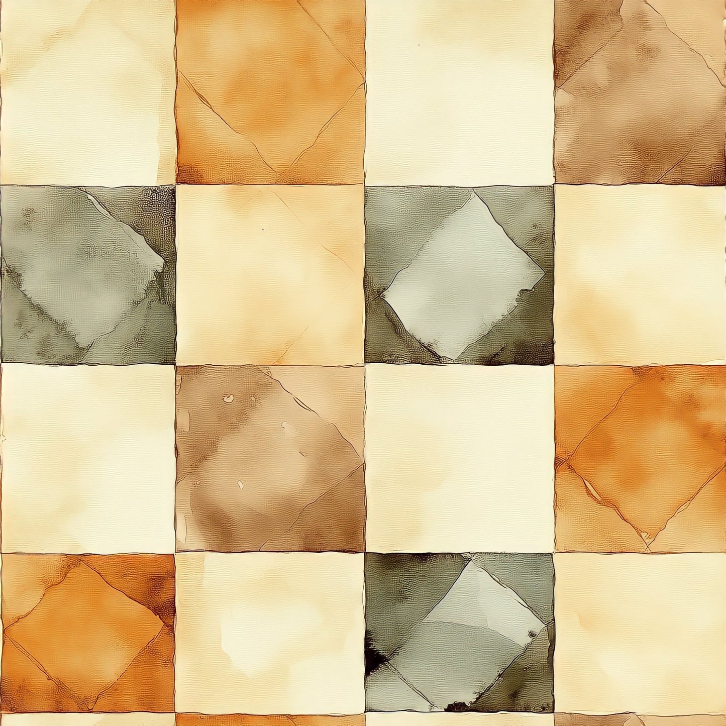 Autumn Watercolor Pattern 9 Quilting Cotton Fabric