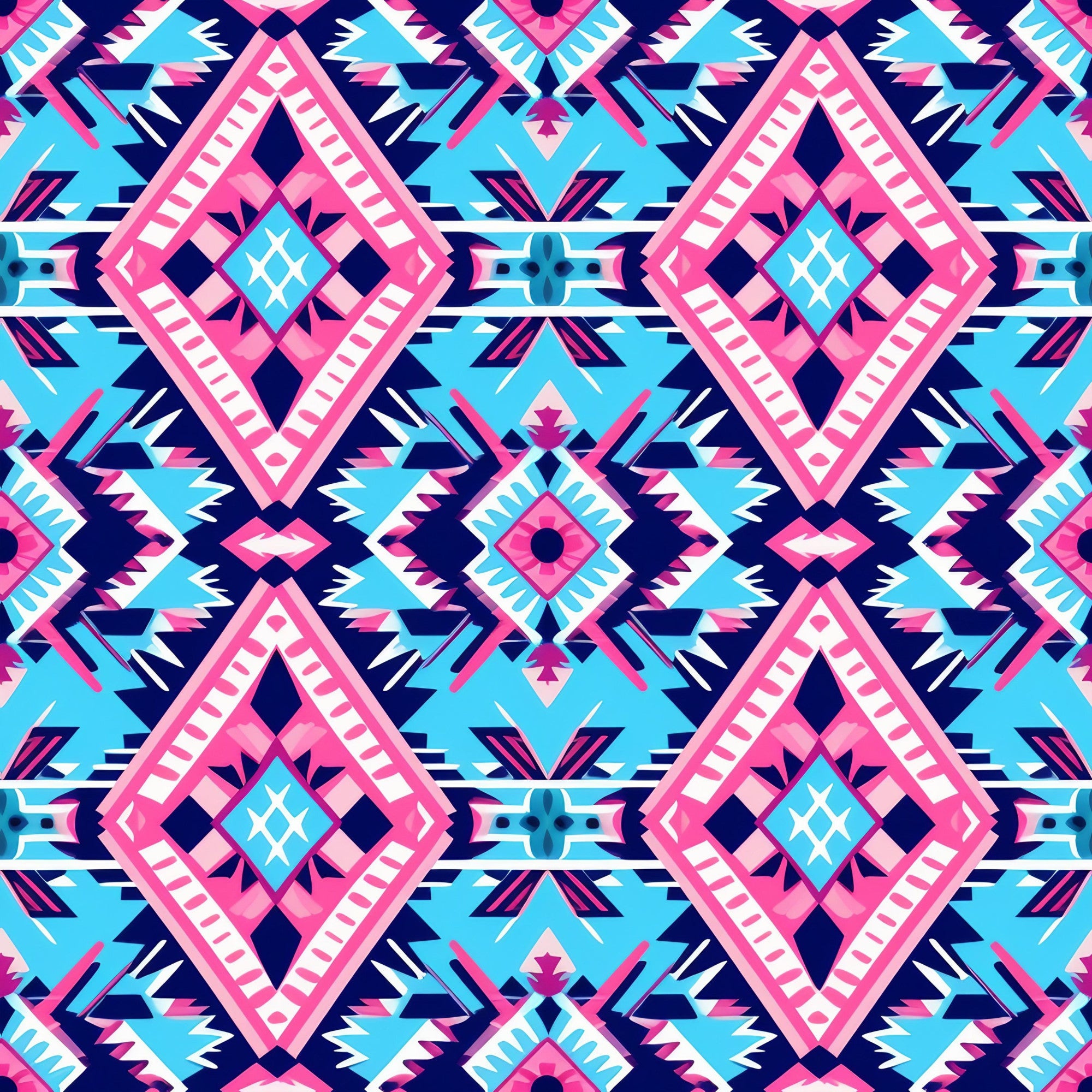 Aztec Pink and Blue Western – FabricMegaStore.com