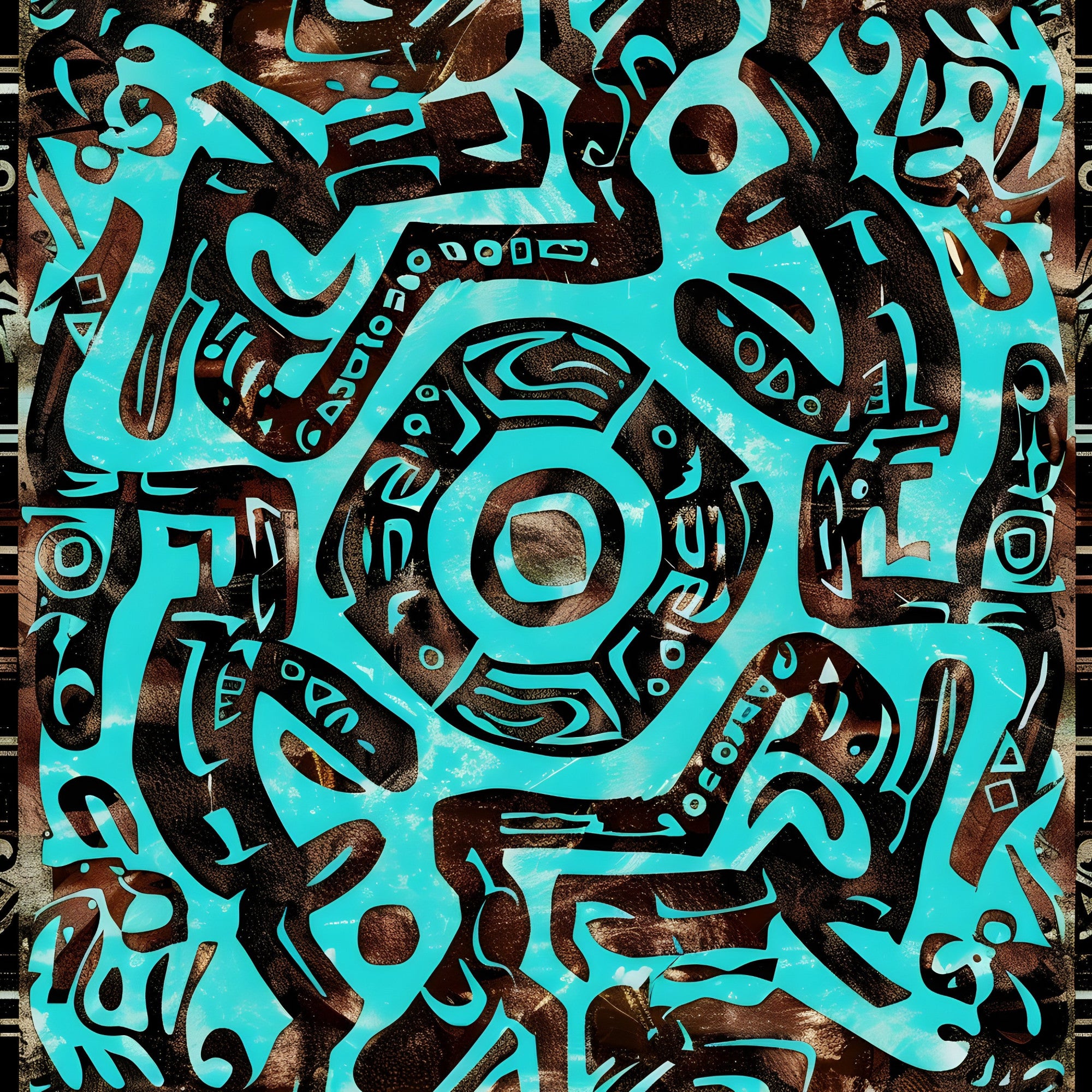 Aztec Turquoise Pattern 15 Quilting Cotton Fabric – FabricMegaStore.com
