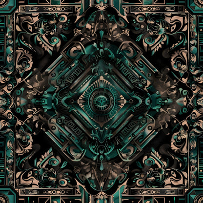 Aztec Turquoise Pattern 25 Quilting Cotton Fabric