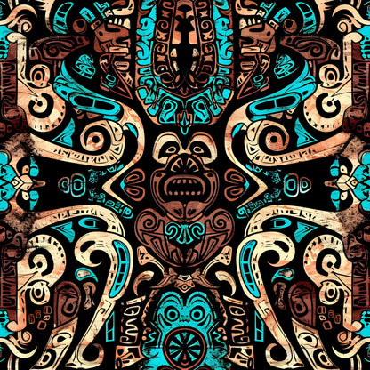Aztec Turquoise Pattern 5 Quilting Cotton Fabric