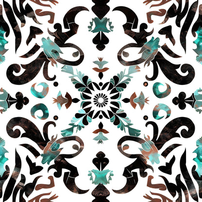Aztec Turquoise Pattern 6 Quilting Cotton Fabric