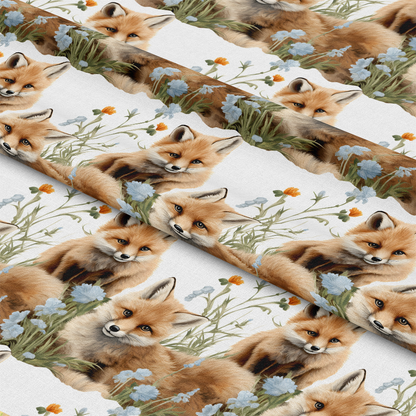 Baby Foxes Pattern 12 Quilting Cotton Fabric