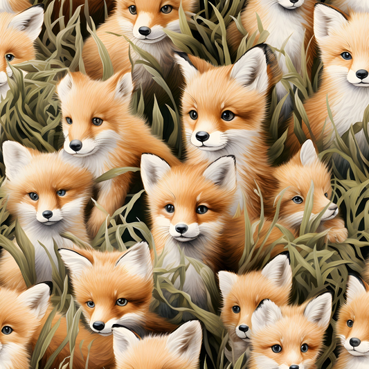 Baby Foxes Pattern 13 Quilting Cotton Fabric