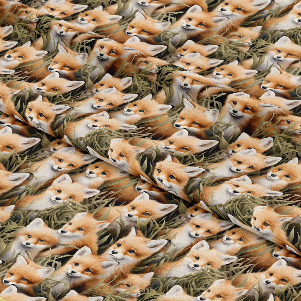 Baby Foxes Pattern 13 Quilting Cotton Fabric