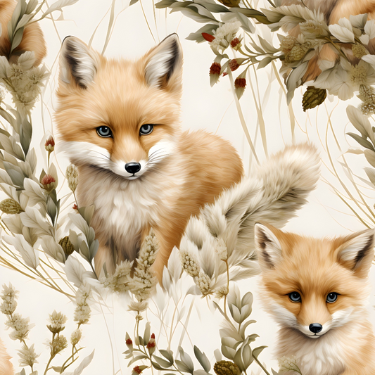 Baby Foxes Pattern 15 Quilting Cotton Fabric