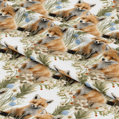 Baby Foxes Pattern 17 Quilting Cotton Fabric