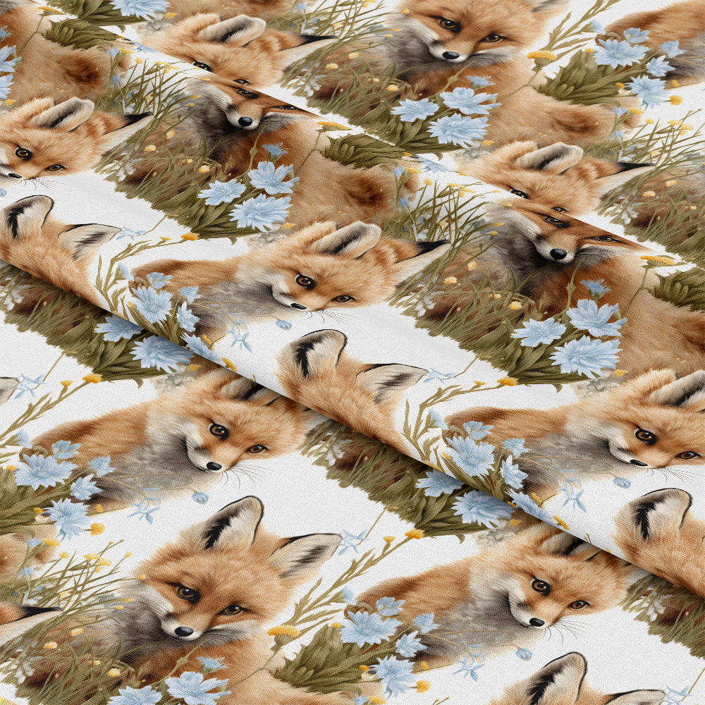Baby Foxes Pattern 1 Quilting Cotton Fabric