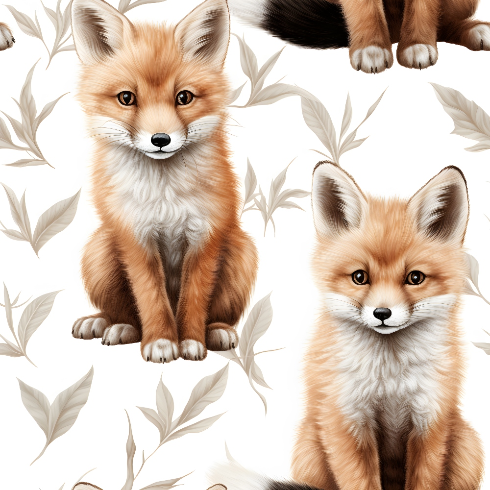 Baby Foxes Pattern 2 Quilting Cotton Fabric