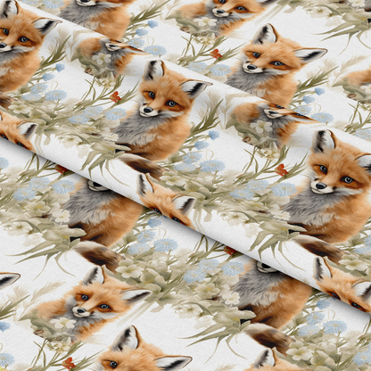 Baby Foxes Pattern 20 Quilting Cotton Fabric