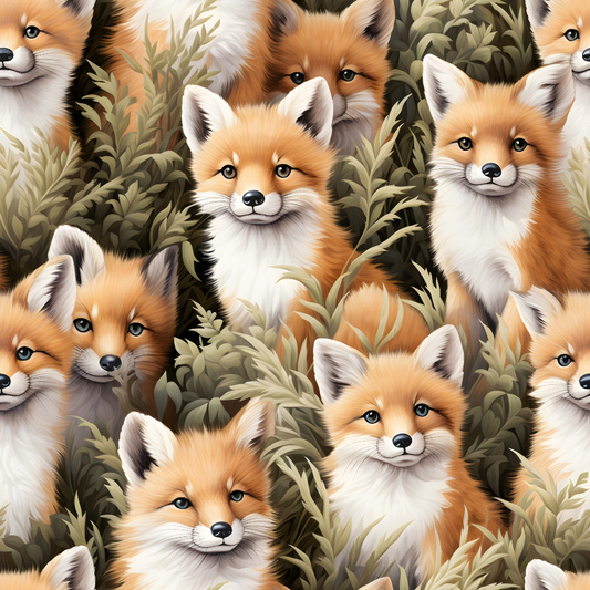 Baby Foxes Pattern 21 Quilting Cotton Fabric