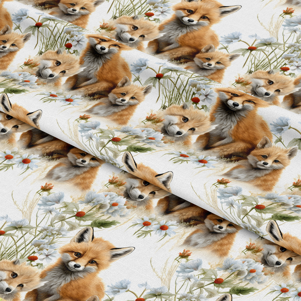 Baby Foxes Pattern 3 Quilting Cotton Fabric