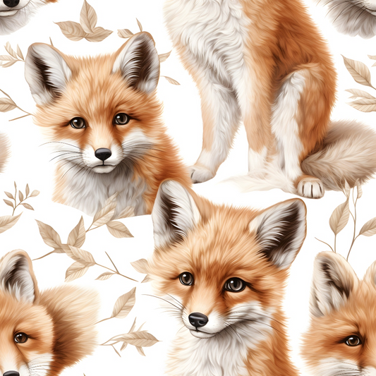 Baby Foxes Pattern 5 Quilting Cotton Fabric