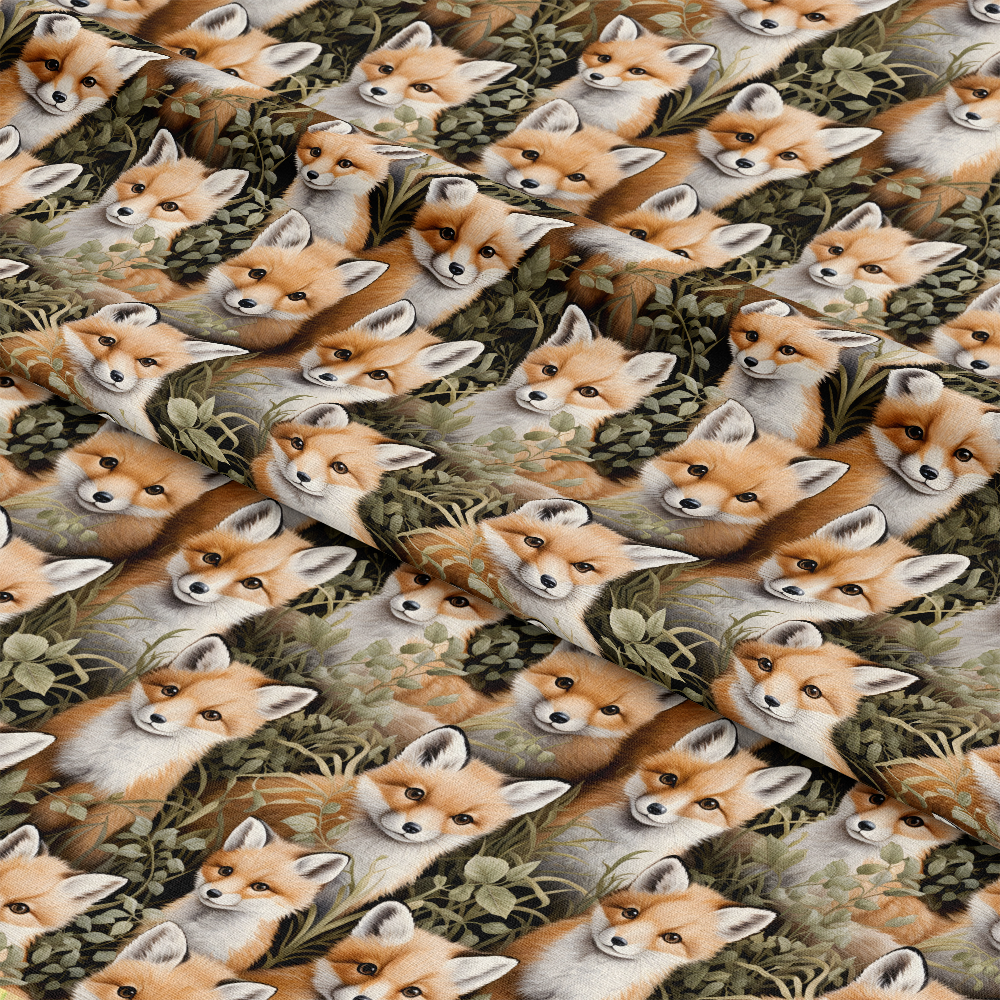 Baby Foxes Pattern 6 Quilting Cotton Fabric