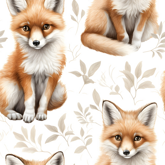 Baby Foxes Pattern 7 Quilting Cotton Fabric