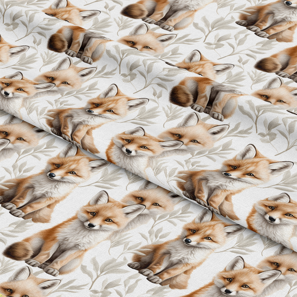 Baby Foxes Pattern 8 Quilting Cotton Fabric