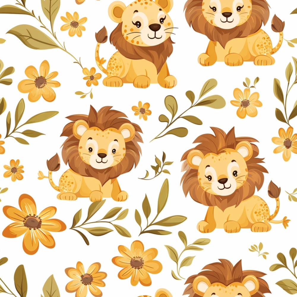 Baby Safari Animals Pattern 10 Quilting Cotton Fabric