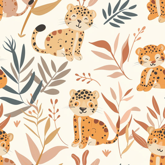 Baby Safari Animals Pattern 16 Quilting Cotton Fabric