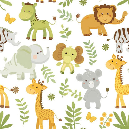 Baby Safari Animals Pattern 3 Quilting Cotton Fabric