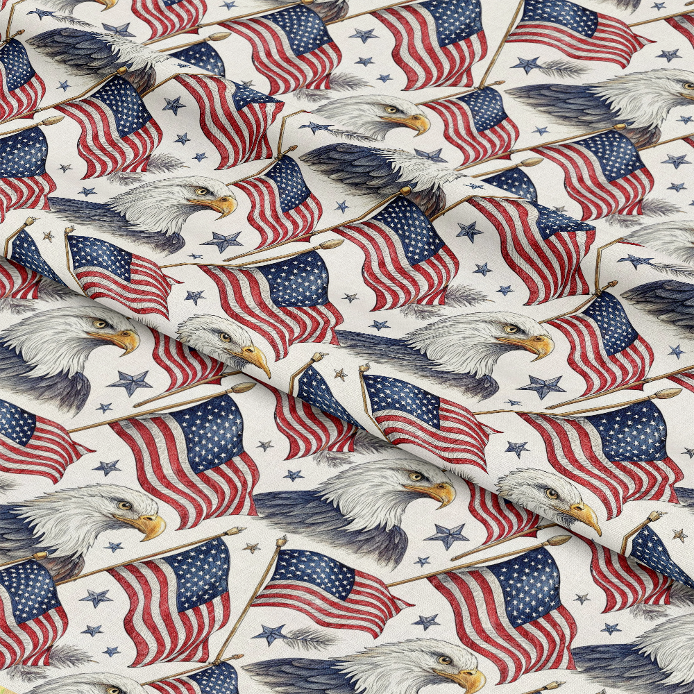 Bald Eagle Patriotic Pattern 1 Quilting Cotton Fabric