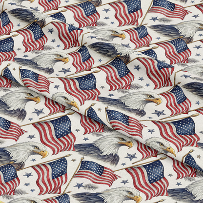 Bald Eagle Patriotic Pattern 1 Quilting Cotton Fabric