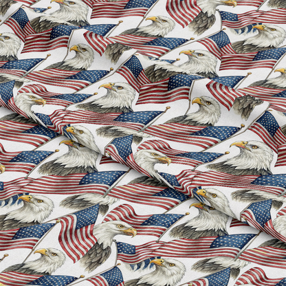 Bald Eagle Patriotic Pattern 3 Quilting Cotton Fabric