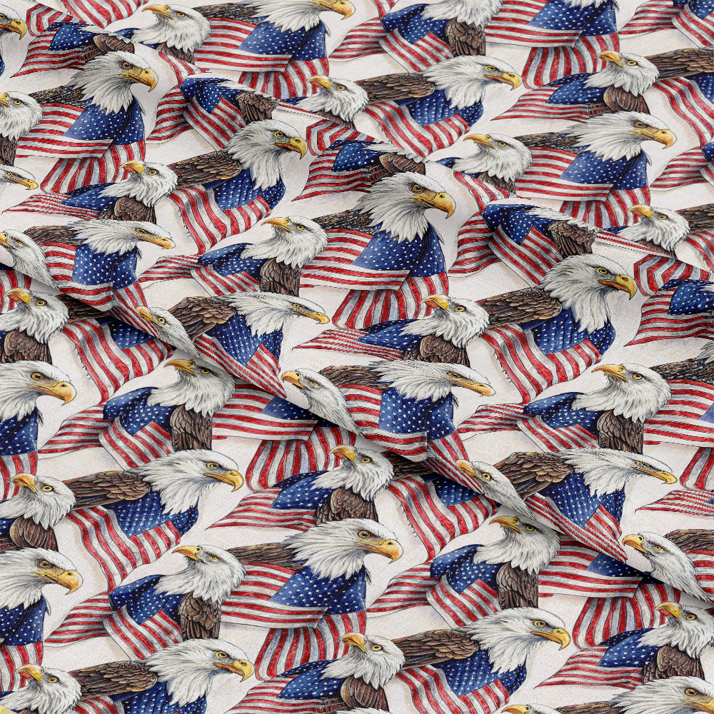 Bald Eagle Patriotic Pattern 5 Quilting Cotton Fabric