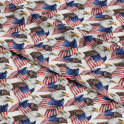 Bald Eagle Patriotic Pattern 5 Quilting Cotton Fabric