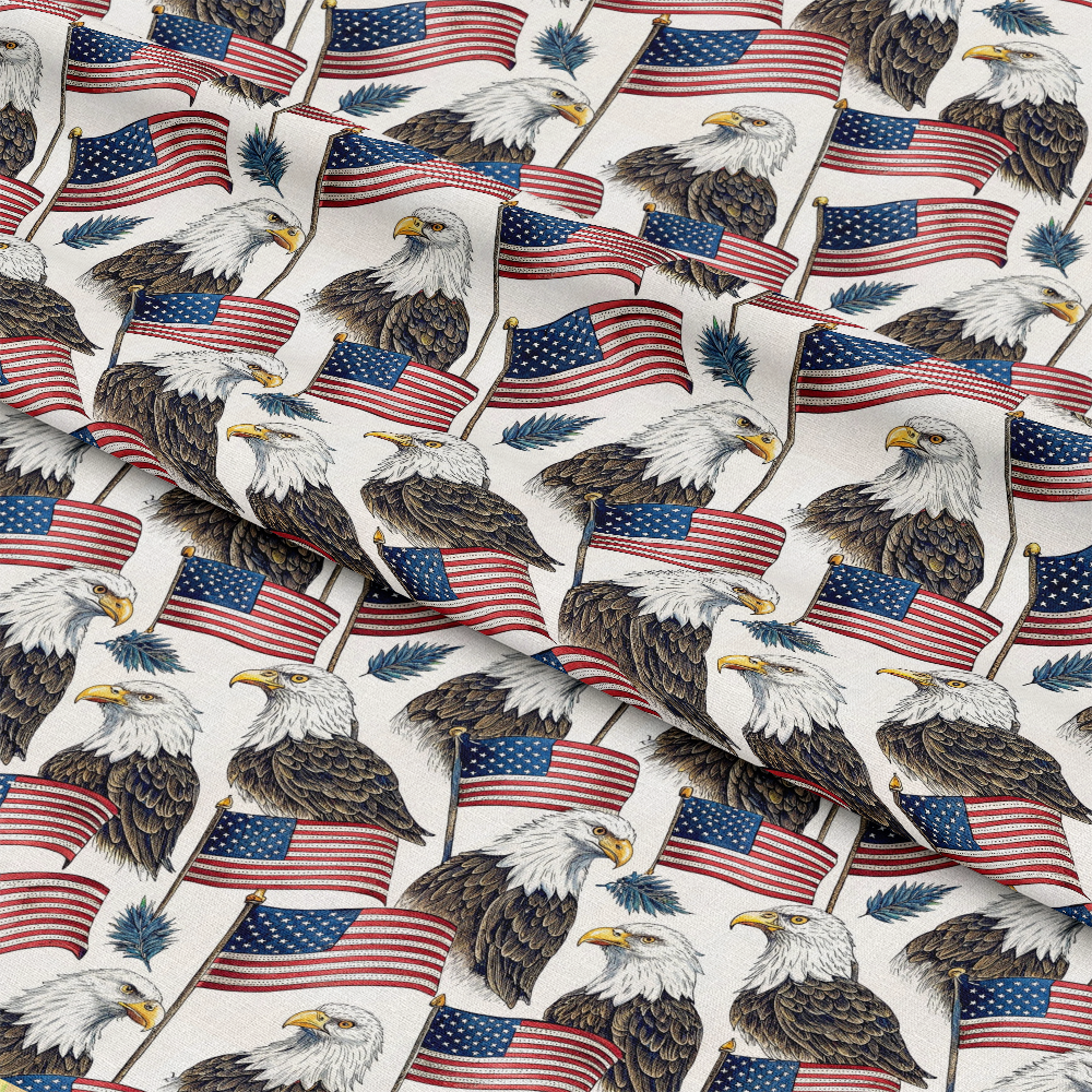 Bald Eagle Patriotic Pattern 6 Quilting Cotton Fabric