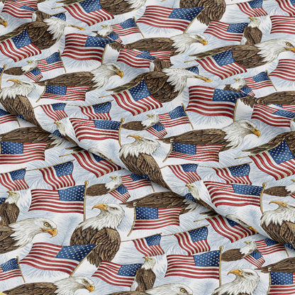 Bald Eagle Patriotic Pattern 8 Quilting Cotton Fabric
