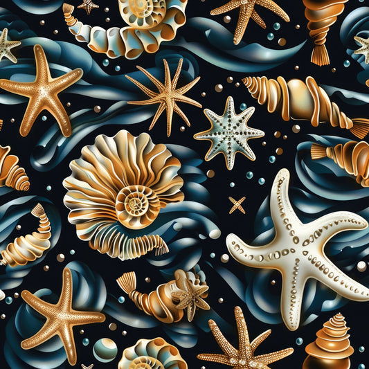 Beach Marvels Pattern 2 Quilting Cotton Fabric