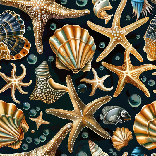 Beach Marvels Pattern 6 Quilting Cotton Fabric