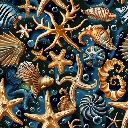 Beach Marvels Pattern 7 Quilting Cotton Fabric