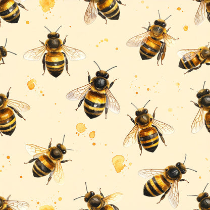 Bee Daisy Honey Pattern 4 Quilting Cotton Fabric