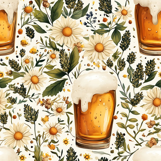 Beer Garden Florals Pattern 1 Quilting Cotton Fabric