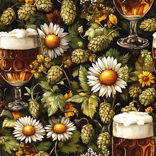 Beer Garden Florals Pattern 12 Quilting Cotton Fabric