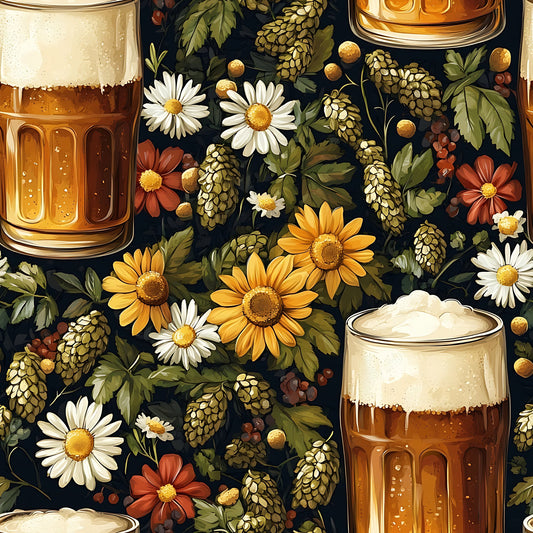 Beer Garden Florals Pattern 13 Quilting Cotton Fabric