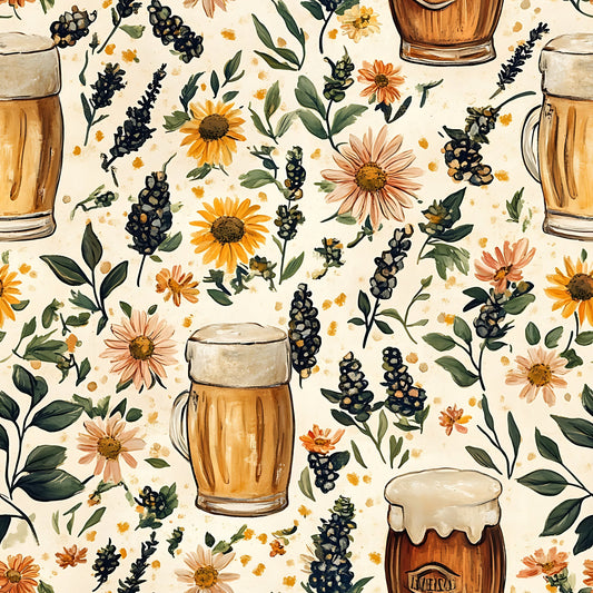 Beer Garden Florals Pattern 17 Quilting Cotton Fabric