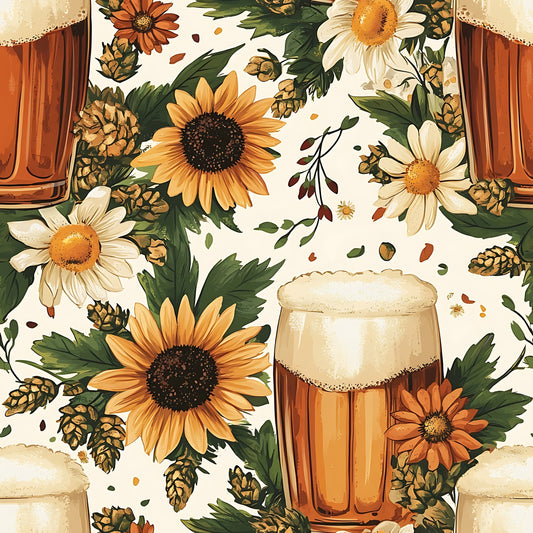 Beer Garden Florals Pattern 18 Quilting Cotton Fabric