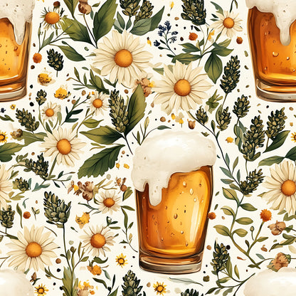 Beer Garden Florals Pattern 1 Quilting Cotton Fabric