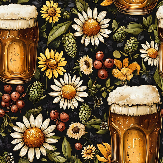 Beer Garden Florals Pattern 2 Quilting Cotton Fabric