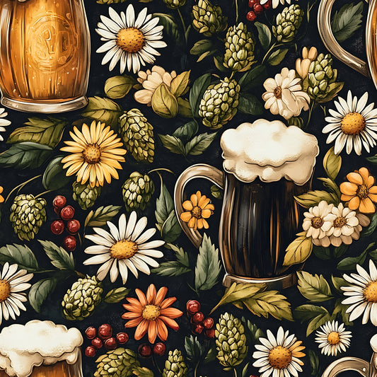 Beer Garden Florals Pattern 5 Quilting Cotton Fabric