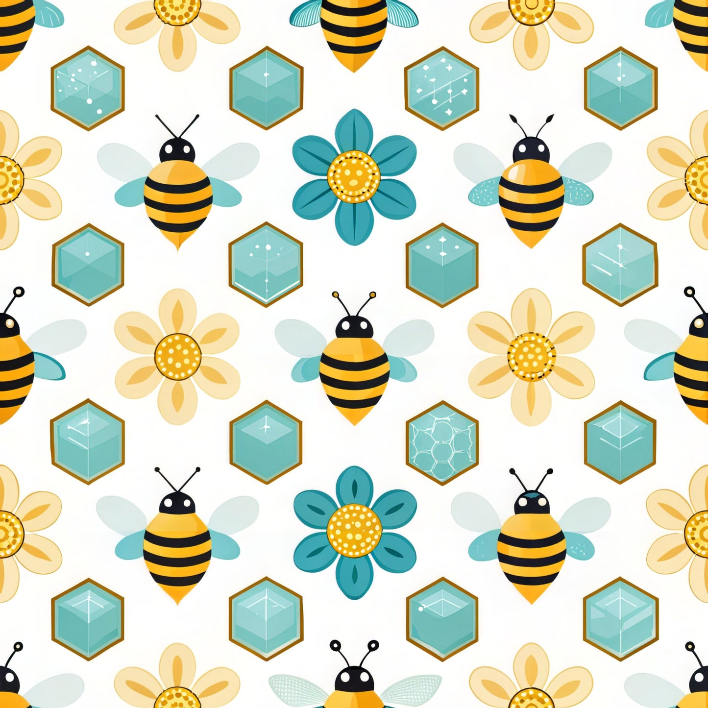 Bees and Beehives Pattern 11 Quilting Cotton Fabric