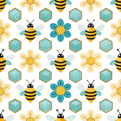 Bees and Beehives Pattern 11 Quilting Cotton Fabric