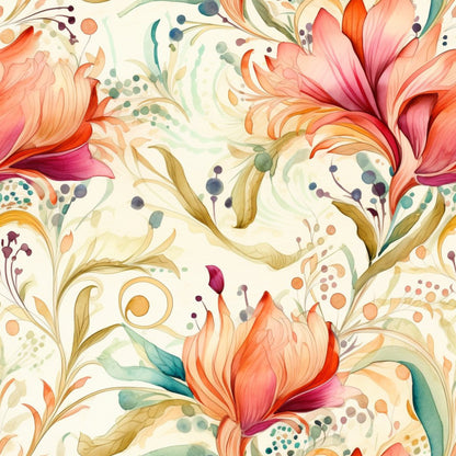 Beige Boho Pattern 5 Quilting Cotton Fabric