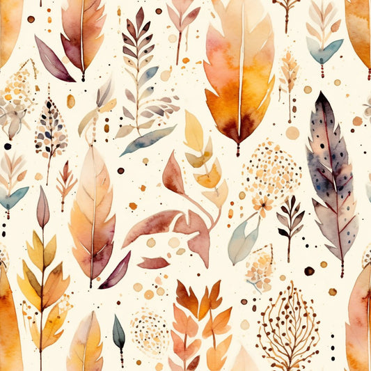 Beige Boho Pattern 8 Quilting Cotton Fabric